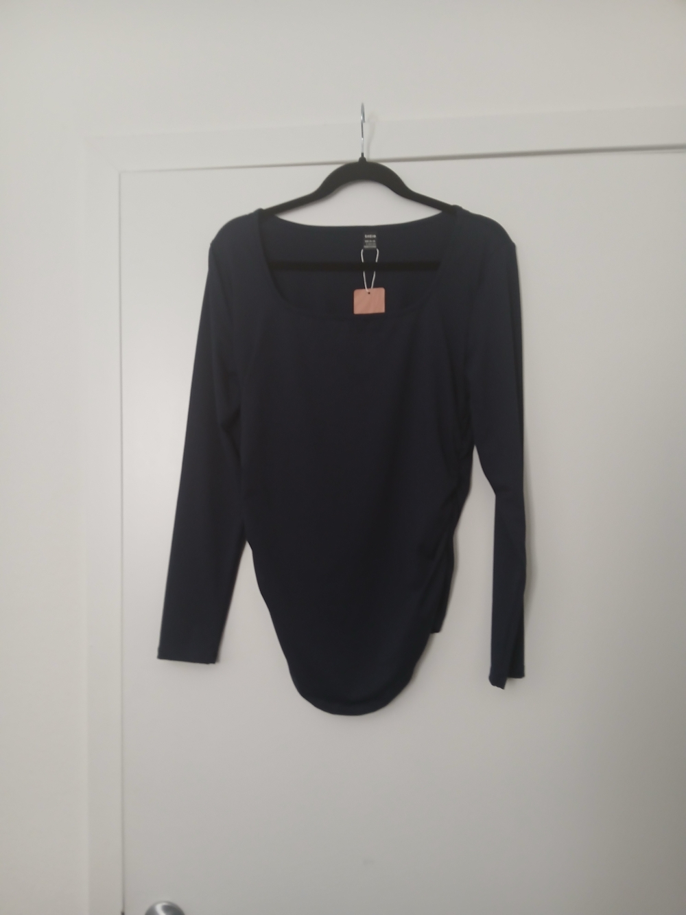 Women’s Navy Long-Sleeve Scoop Neck Top